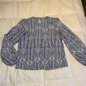 Blue Patterned Women's Top